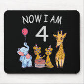私は今、動物園で4歳の4歳の誕生日です マウスパッド (正面)