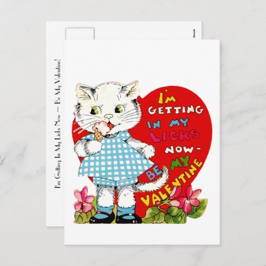 私は今、私のバレンタインになる私の舌を巻き込む！ シーズンポストカード (正面/裏面)