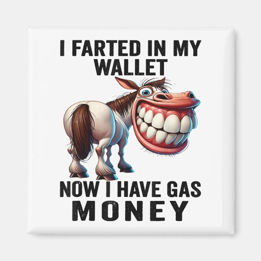 私は今、私の財布で農業をしたガスマネーおもしろいD マグネット (正面)