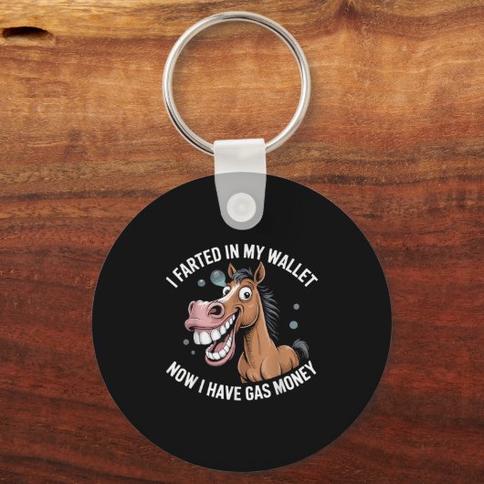 私は今、財布で農業をしてガスマネーを持っている キーホルダー (正面)