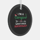 私は介護者であるスーパーパワークリスマスとは ガラスオーナメント (正面右)