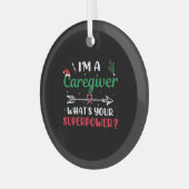 私は介護者であるスーパーパワークリスマスとは ガラスオーナメント (正面左)