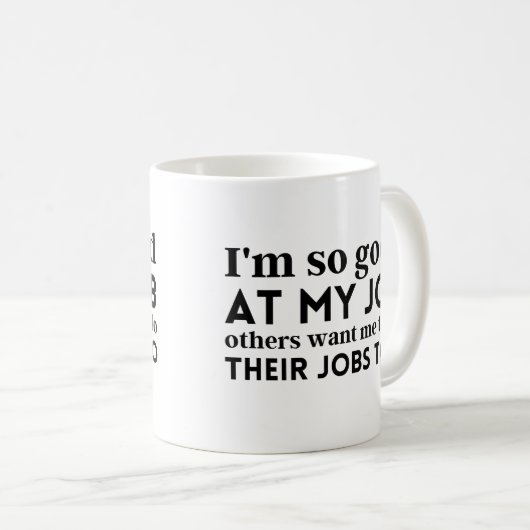 私は仕事がとても上手だ コーヒーマグカップ (正面右)