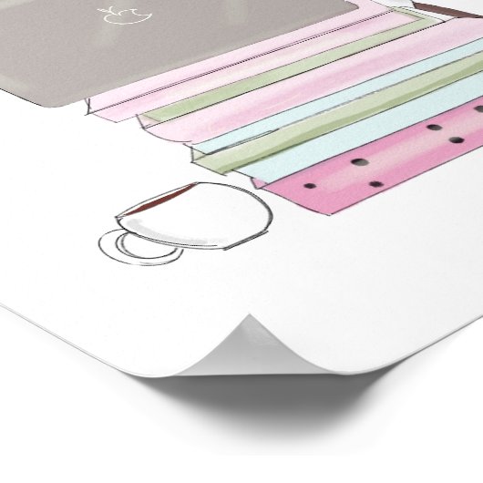 私は仕事が大好き、イラストレーション。 ポスター (角)