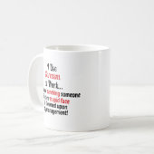 私は仕事で皮肉を使うおもしろいので コーヒーマグカップ (正面左)