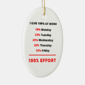 私は仕事で100%年を与えます セラミックオーナメント (右)