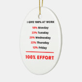 私は仕事で100%年を与えます セラミックオーナメント (左)