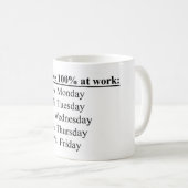 私は仕事で100%年を常に与えます コーヒーマグカップ (正面右)