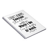 私は仕事の時に愚かな人を常に容認しない ノートブック (右側)