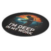 私は仕事の深いシーウェルダージョブサンセットレトロ カッティングボード (角)