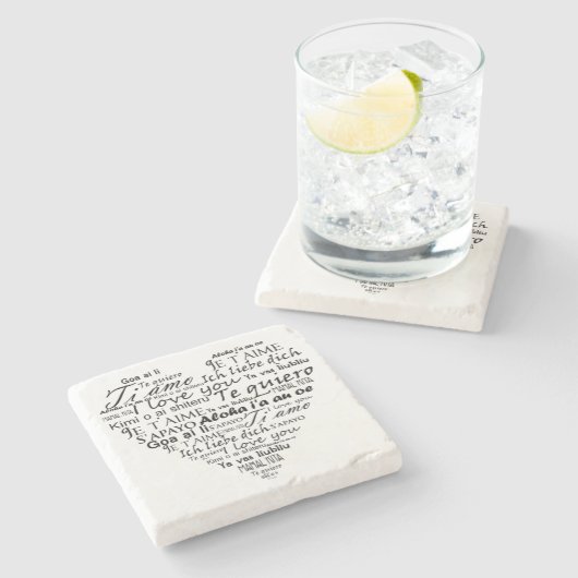 私は他の言語であなたを愛している5 ストーンコースター (横)