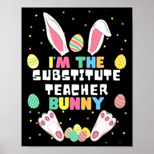 私は代替先生バニーおもしろいラビットイースト ポスター