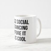 私は以前から社交的に距離を置カッコいいいた コーヒーマグカップ (正面右)