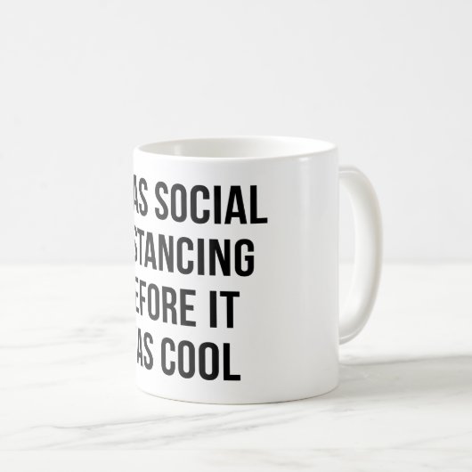 私は以前から社交的に距離を置カッコいいいた コーヒーマグカップ (正面右)