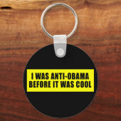 私は以前はアンチのオバマだったカッコいい キーホルダー (正面)