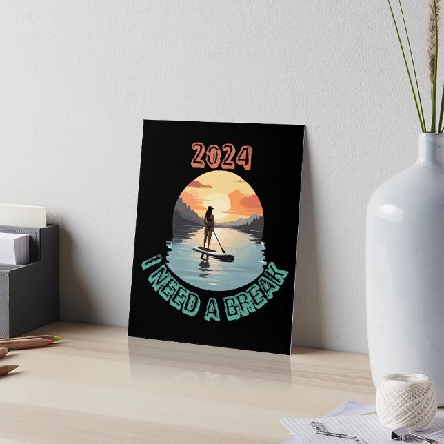 私は休憩時間が必要でリラックスすスタンドアップパドルボード メタルプリント (クリエイターアップロード済み)