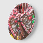 私は休日であなたのジンジャーパンハートが大好き ラージ壁時計 (傾斜)