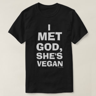 私は会いました神に、彼女ですビーガンのワイシャツ(黒) Tシャツ