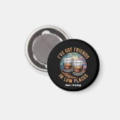 私は低い場所得で友達がいるヴィンテージおもしろい マグネット (正面/裏面)