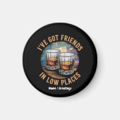 私は低い場所得で友達がいるヴィンテージおもしろい マグネット (正面)