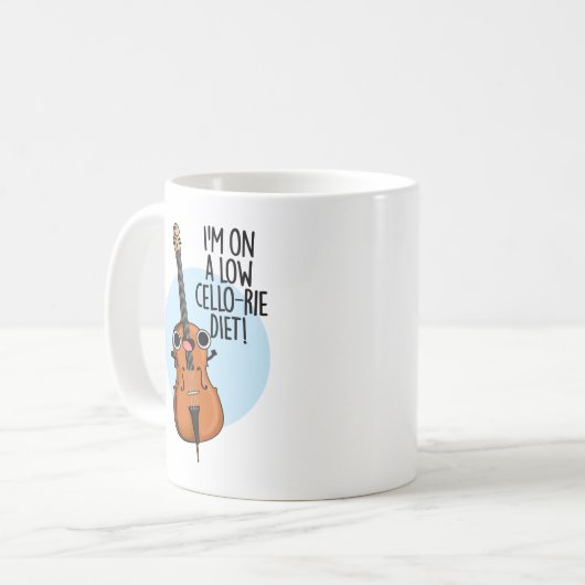 私は低チェロ – リーダイエットチェロおもしろいパンにいる コーヒーマグカップ (正面左)
