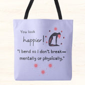私は体を壊さないように体を曲げる」 トートバッグ
