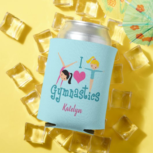 私は体操が大好き可愛いカスタム子供モノグラム 缶クーラー (インサイチュ 夏)