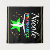 私は体操のカスタマイズデザインが好き タペストリー (正面(横))