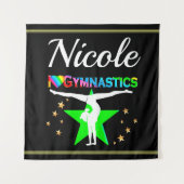 私は体操のカスタマイズデザインが好き タペストリー (正面)