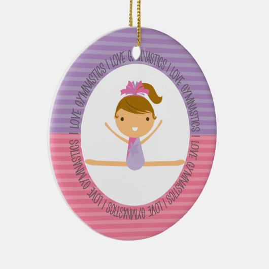 私は体操のクリスマスのオーナメントを愛します セラミックオーナメント (右)