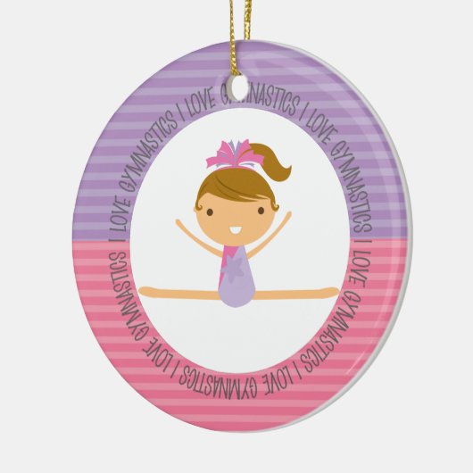私は体操のクリスマスのオーナメントを愛します セラミックオーナメント (左)