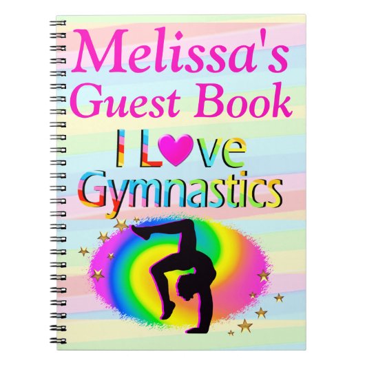 私は体操のゲストブックパーソナライズされたが大好き ノートブック (正面)