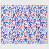 私は体操の包装紙の赤、白及び青を愛します ラッピングペーパー (フラット)