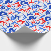 私は体操の包装紙の赤、白及び青を愛します ラッピングペーパー (角)