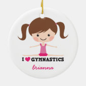 私は体操の漫画の女の子の名前入りな名前を愛します セラミックオーナメント (裏面)