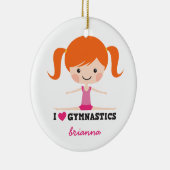 私は体操の漫画の女の子の名前入りな名前を愛します セラミックオーナメント (右)