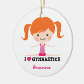 私は体操の漫画の女の子の名前入りな名前を愛します セラミックオーナメント (左)