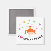 私は体操の漫画の女の子の赤い髪のハンドスタンドが大好き マグネット (正面/裏面)