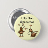 私は体操のTシャツおよびギフトに弾きます 缶バッジ (正面&裏面)