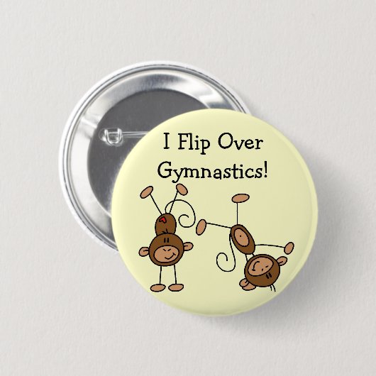 私は体操のTシャツおよびギフトに弾きます 缶バッジ (正面&裏面)