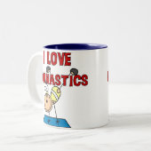 私は体操を愛します ツートーンマグカップ (正面左)