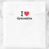 私は体操ハートが大好カスタムきパーソナライズされた ラウンドシール (バッグ)