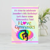 私は体操パーソナライズされたの虹の招待状が大好き 招待状 (スタンド正面)