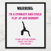 私は体操マゼンダ体操おもしろい パーソナライズされた ワインラベル (シングルラベル)