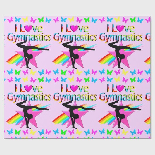 私は体操レインボーギムナストガールデザイン ラッピングペーパー (フラット)