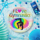 私は体操レインボー紙プレート ペーパープレート (パーティー)