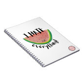 私は何でも嫌い、かわいいスイカ ノートブック (右側)