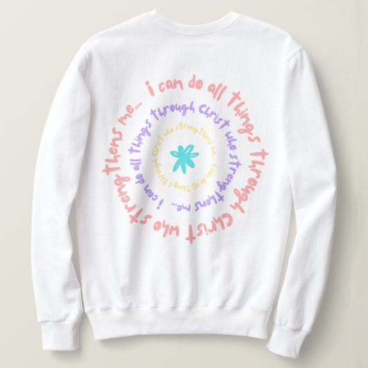 私は何でも…クリスチャンフード付きスウェットシャツ スウェットシャツ (デザイン裏面)