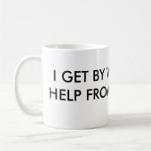 "私は何とかやっています…" 引用文のマグ コーヒーマグカップ (左)