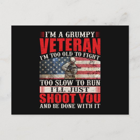 私は何も後悔していない米国の退役軍人である インビテーションポストカード (正面)